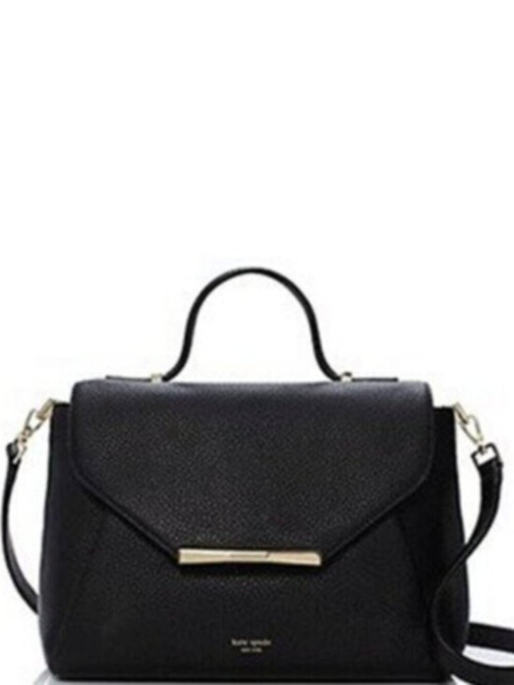 Kate Spade Astor Row Palermo Black Leather Satchel Crossbody Bag